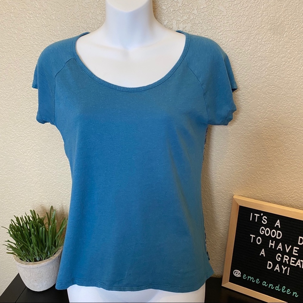 Prana lace crochet top short blue xs - Picture 2 of 4